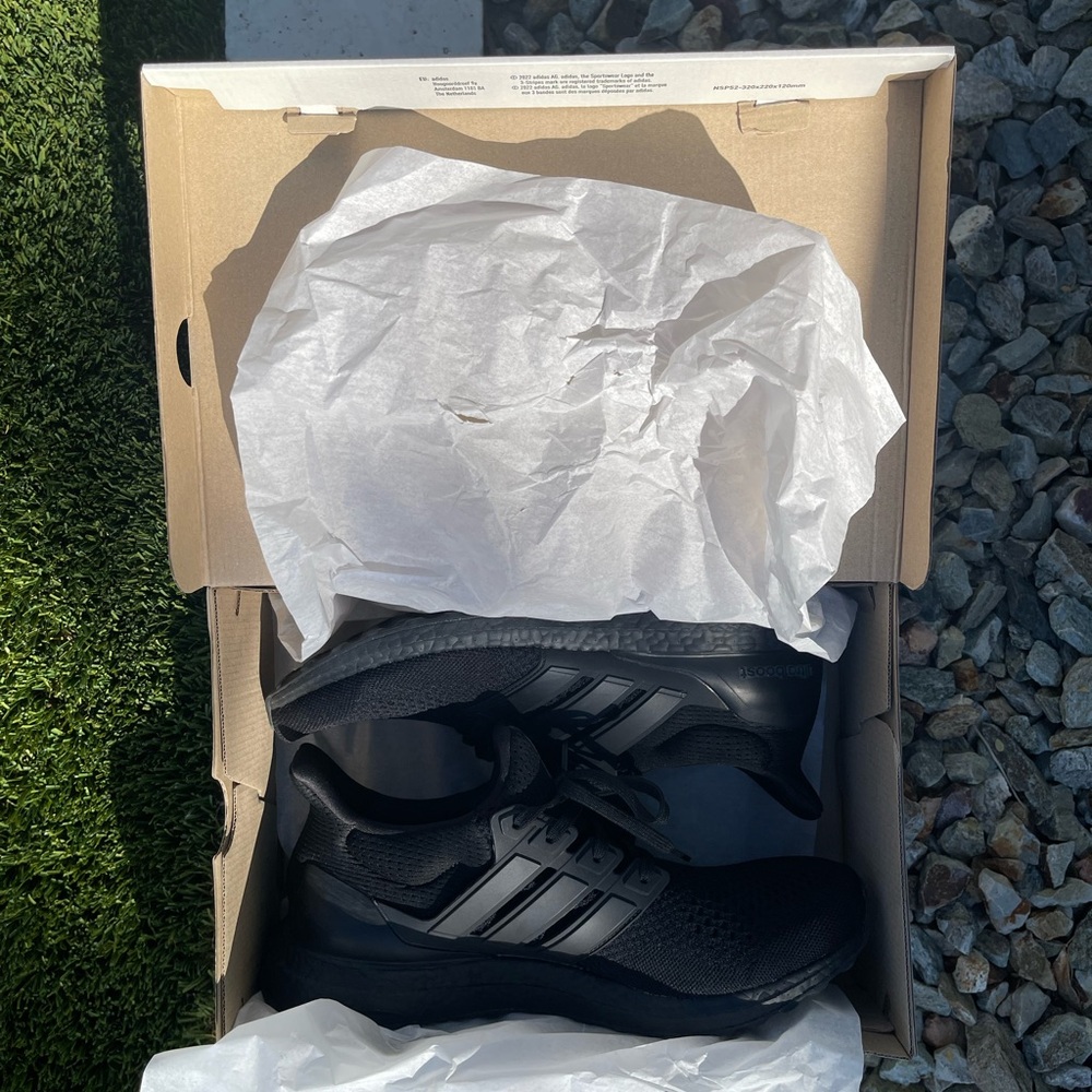 Adidas Ultraboost 1.0 Triple Black Athletic Sneakers - Picture 10 of 10
